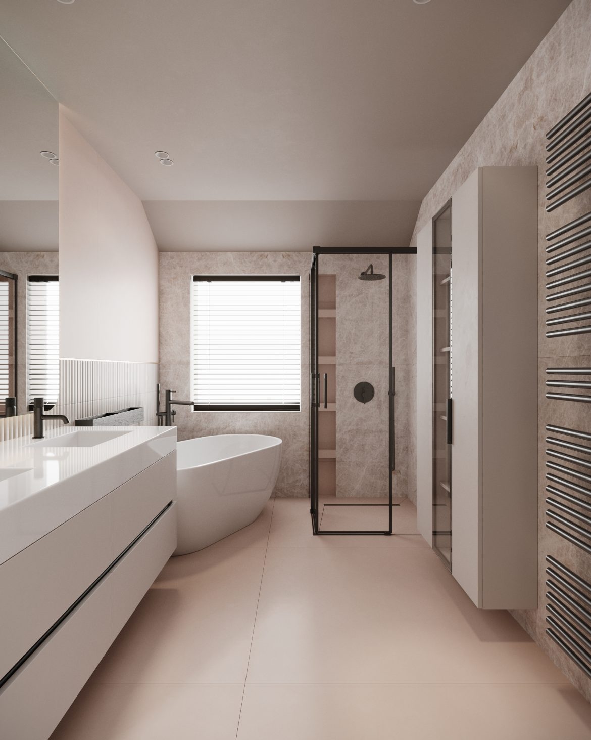 cab baie colorata mdf vopsit bicolor galben alb sertare push Arlon Yulmob