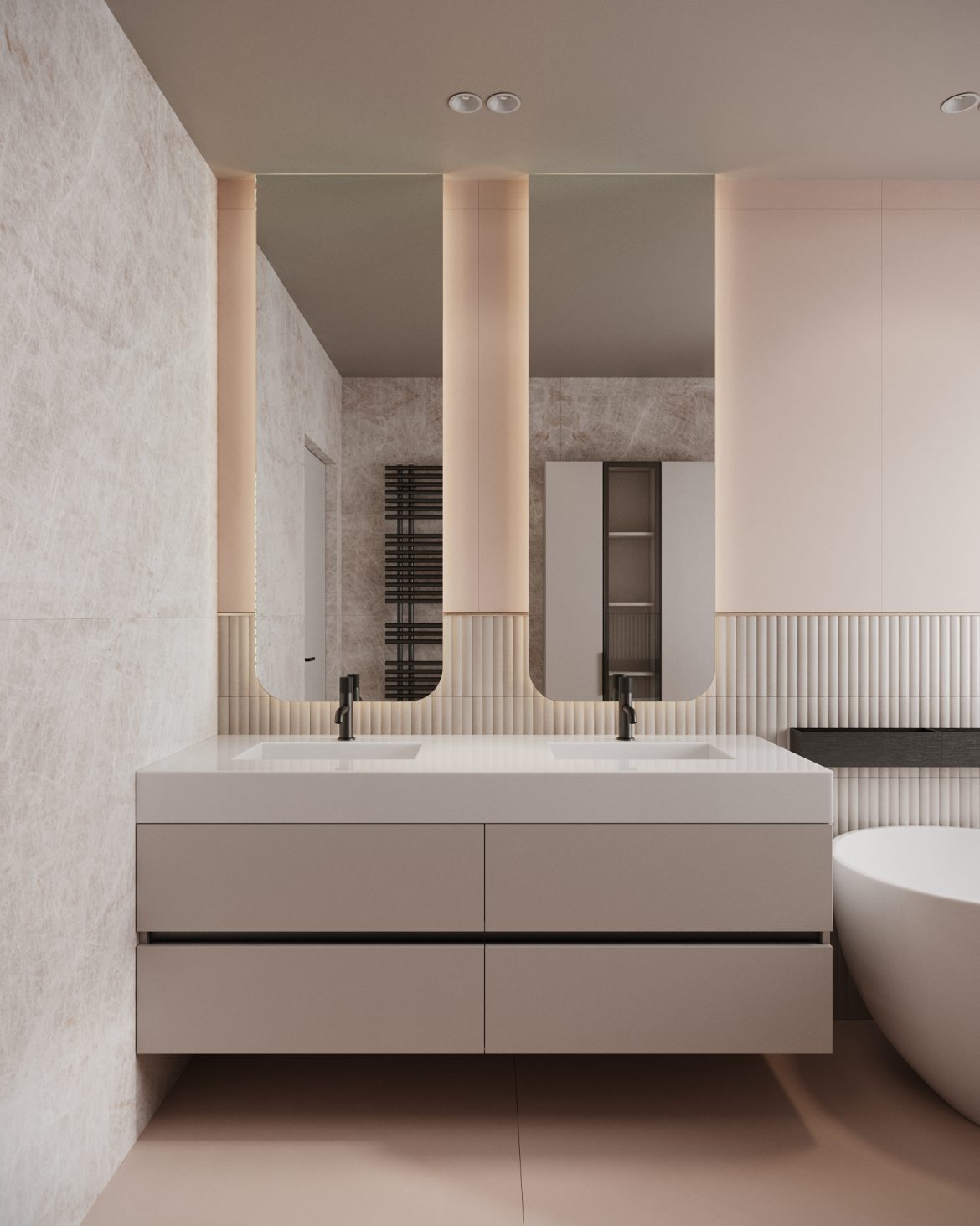 cab comoda lavoar mdf vopsit roz mat sertare blumotion Arlon Yulmob