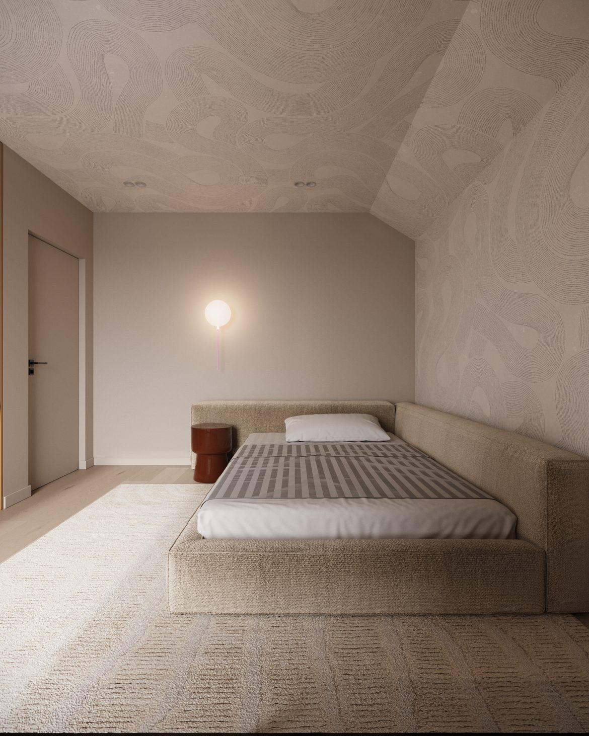 cab dulap incorporat mdf vopsit alb mat manere discrete Arlon Yulmob