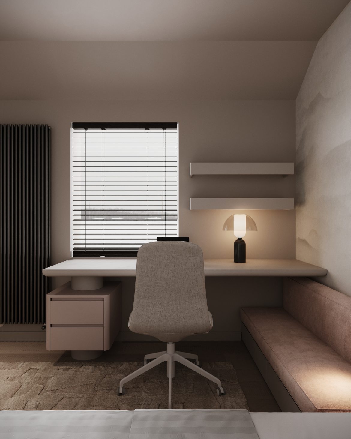 cab noptiere mdf roz pastel push to open silentios Arlon Yulmob