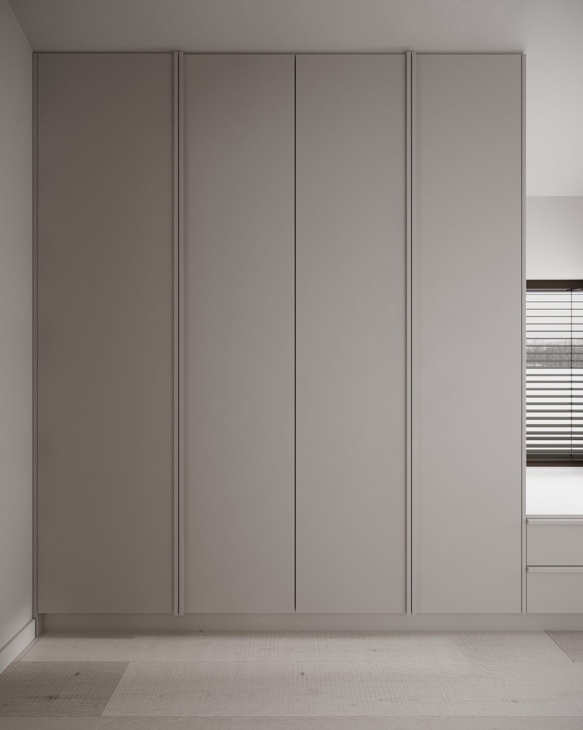 cab noptiere mdf vopsit alb sistem push cu led Arlon Yulmob