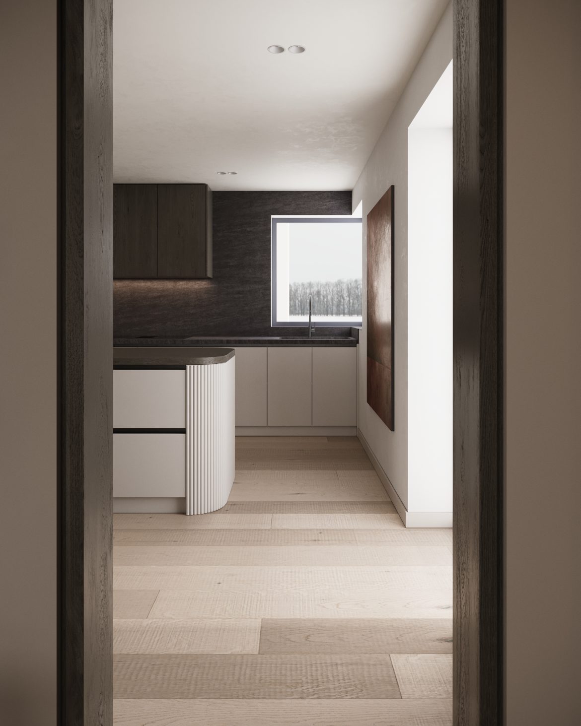 cab vitrina cu sticla fumurie leduri interior mdf gri Arlon Yulmob