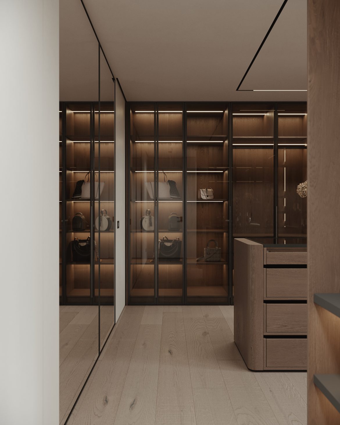 yacht kid compozitie dressing in mdf si furnir deschis Yulmob Bucuresti