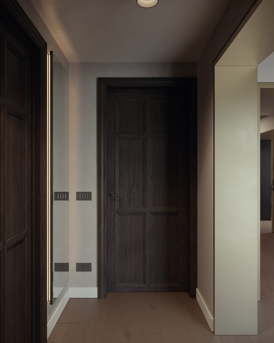 CIH 01 hol acces panouri mdf vopsit perete intrare apartament modern yulmob