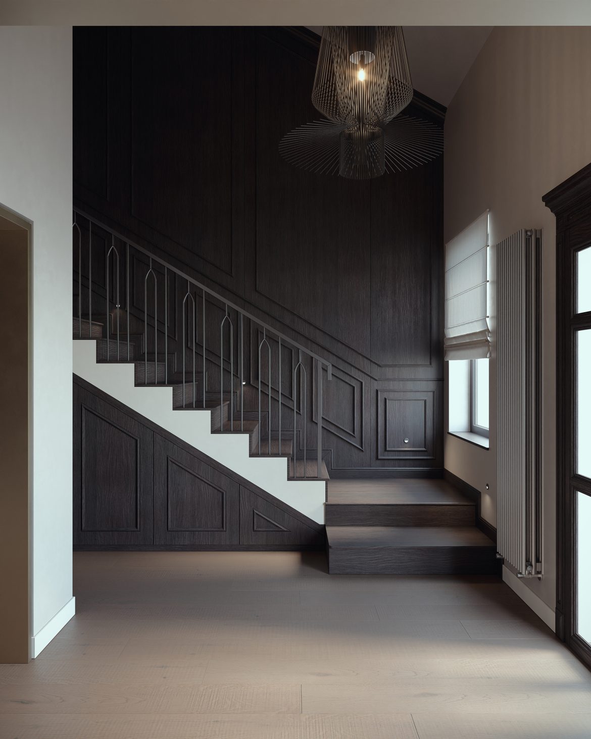 CIH 01 hol acces placare perete mdf furniruit mobilier intrare apartament yulmob