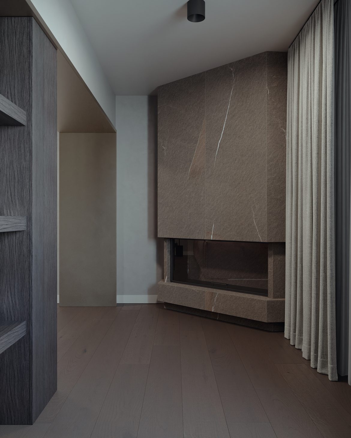 CIH 02 living biblioteca mdf furniruit burley oak perete tv yulmob