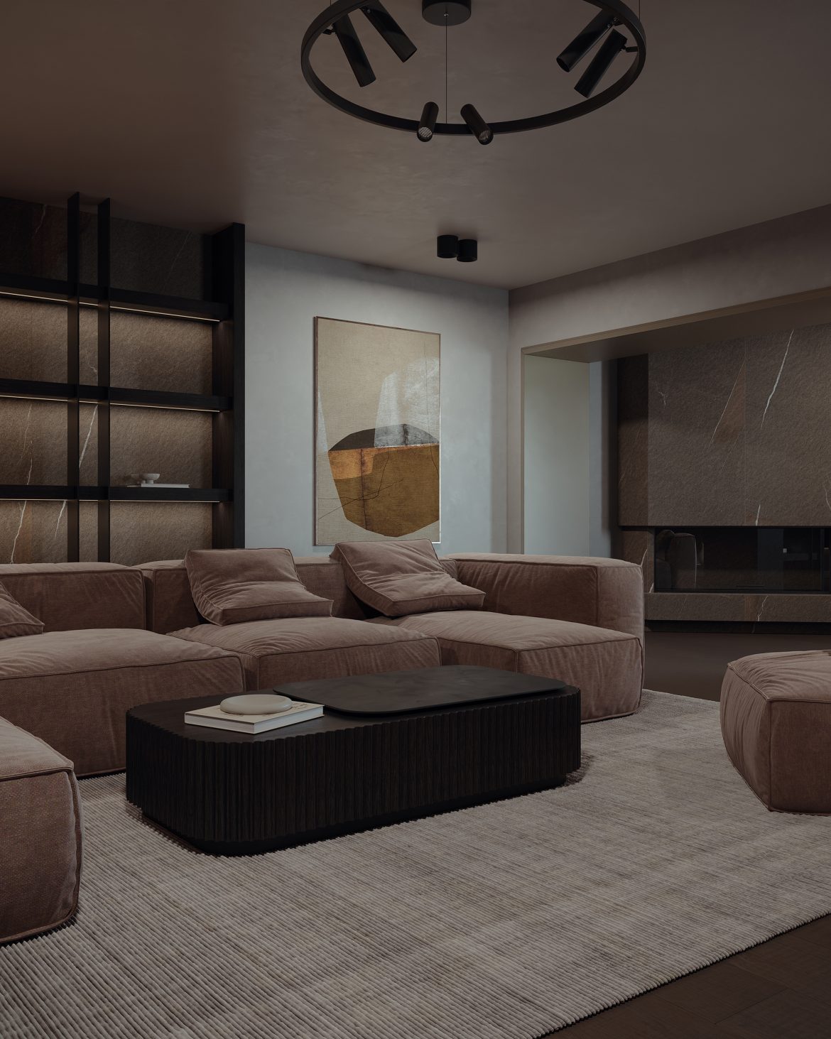 CIH 02 living panouri mdf furniruit burley oak design perete tv yulmob
