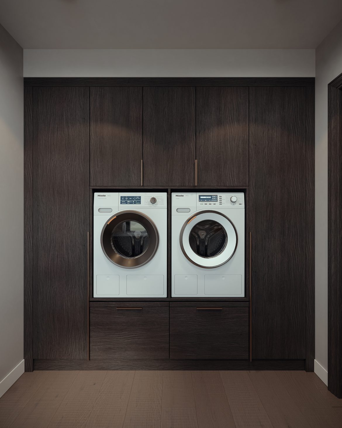 CIH 03 laundry spalatorie mobilier mdf vopsit dulap masina spalat uscator casa iasi hlincea yulmob