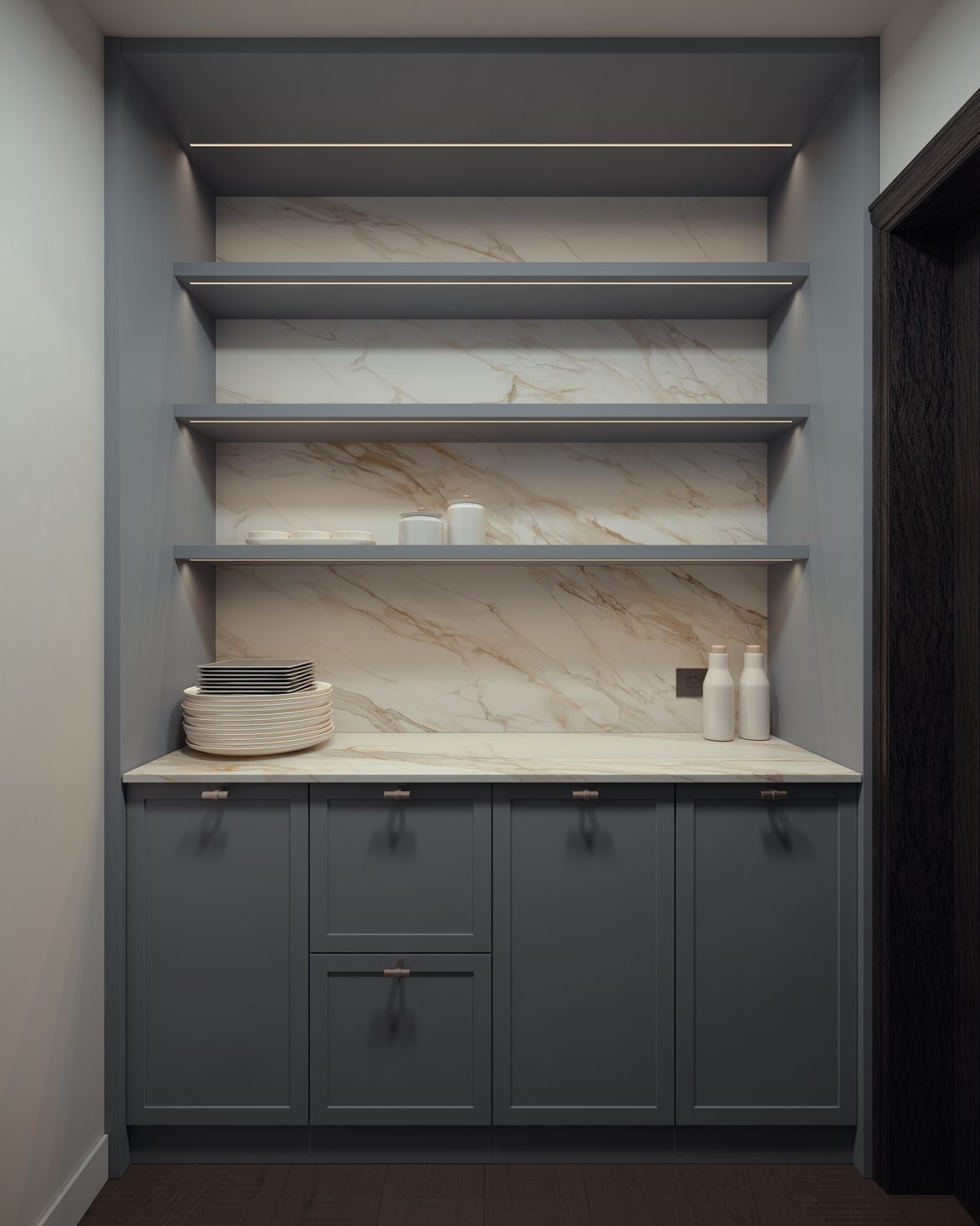 CIH 06 bucatarie mobilier bucatarie mdf vopsit camara ascunsa accesorii blum yulmob