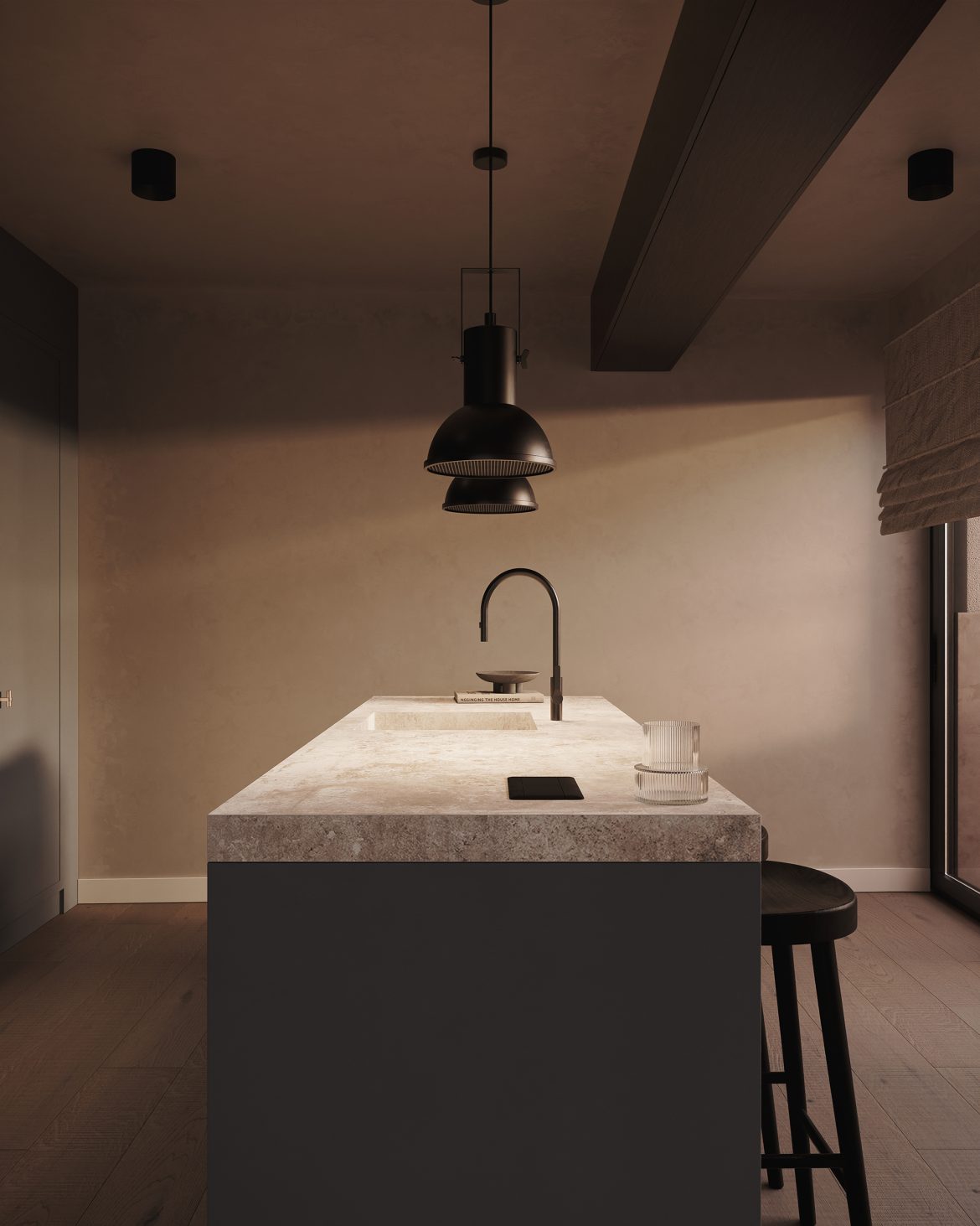 CIH 09 bucatarie terasa blat granit chiuveta blanco baterie blanco design modern yulmob