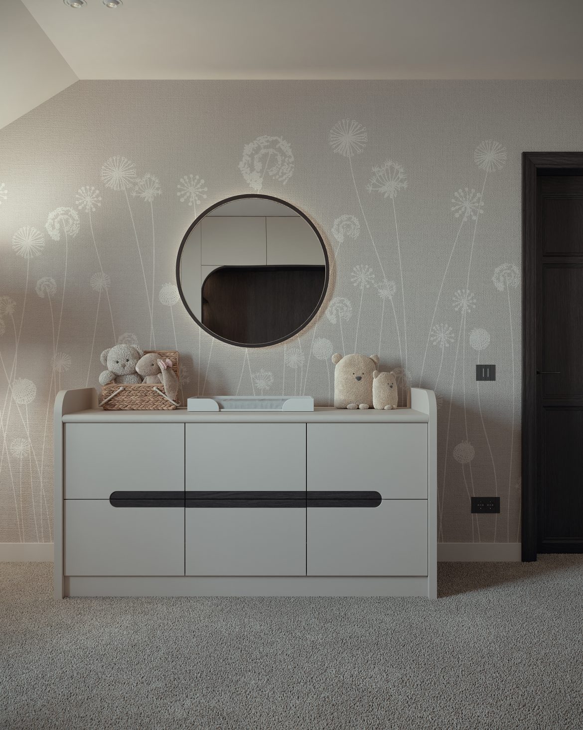 CIH 12 camera bebelus comoda mdf vopsit oglinda decorativa monkito yulmob