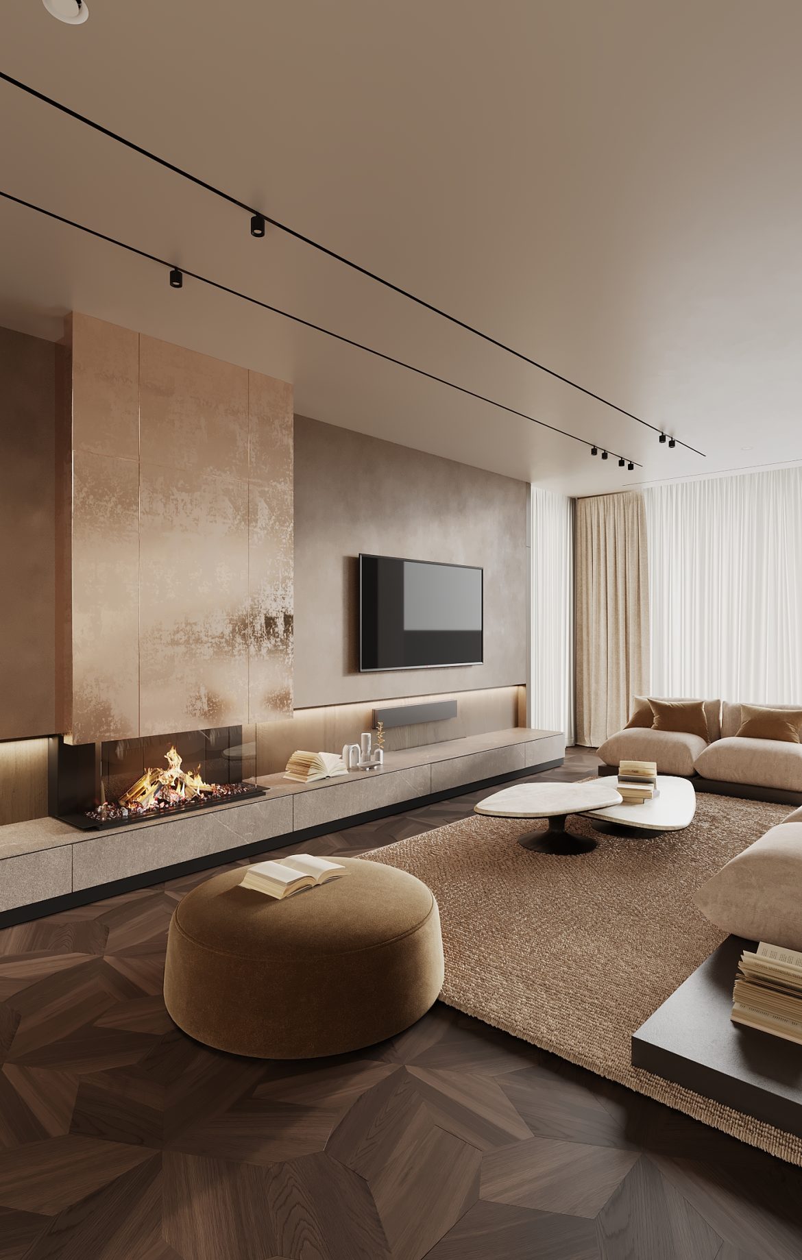 CIPI 09 living open space bucatarie mdf furnir stejar blum legrabox viefe yulmob